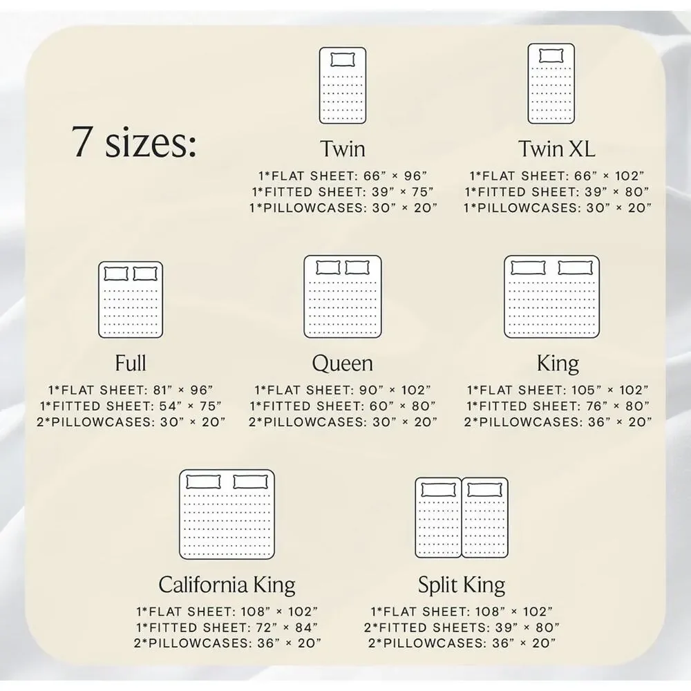 King Size Sheets Set, Cooling & Soft Deep Pocket Bed Sheets, 4PC